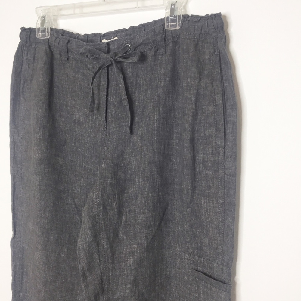 NWT Eileen Fisher gray linen ankle pants medium - Picture 3 of 6